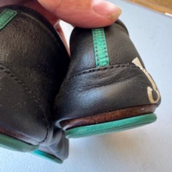 Tieks by Gavrieli Matt Black Custom Jack Daniels Ballet Flats, Size 11 - Picture 10 of 13